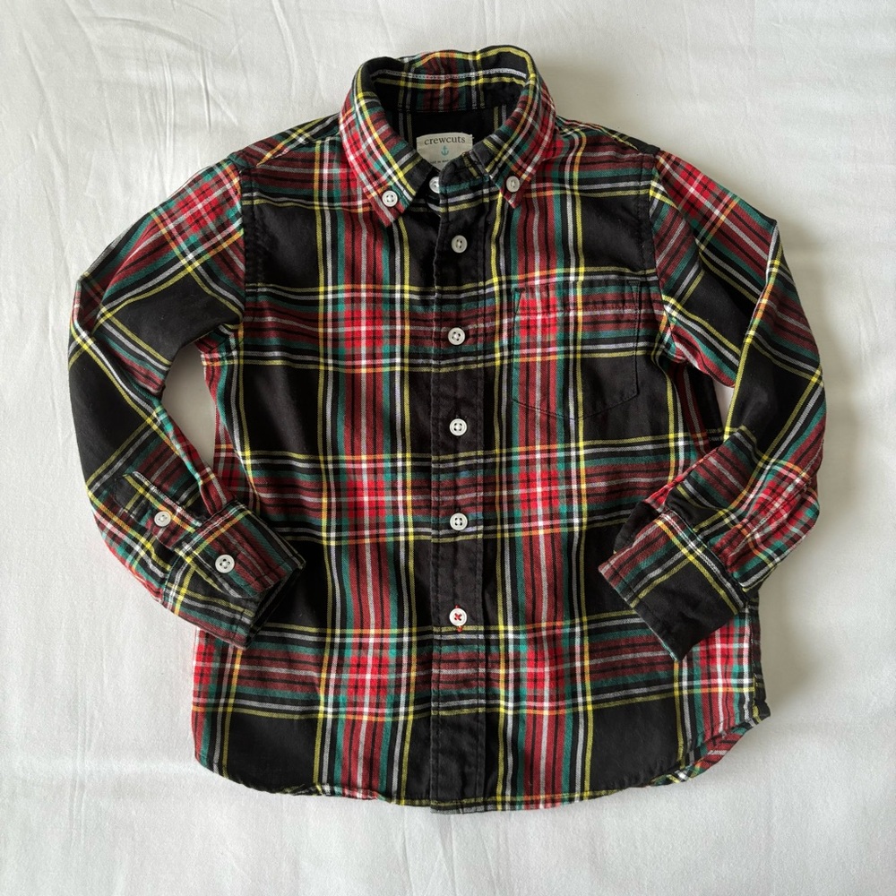 Crewcuts Boys' button-down poplin shirt in plaid - size 2
